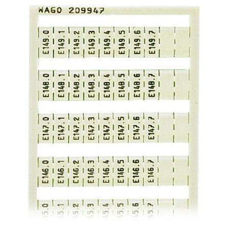 WAGO, 209 Marker Card for use with  for use with Terminal Blocks [209-947]; 278-3801
