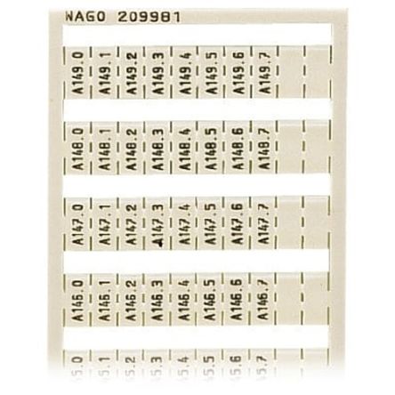 WAGO, 209 Marker Card for use with  for use with Terminal Blocks [209-981]; 278-3837
