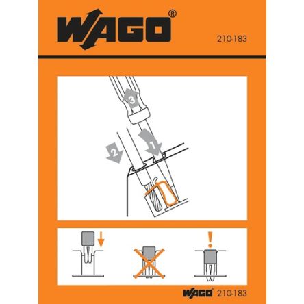 WAGO Pre-Printed Label-For Front-Entry Rail-Mounted Terminal Blocks- [210-183]; 278-3872