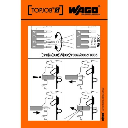 WAGO Pre-Printed Label. Quantity: 100EA [210-400/2000-002]; 278-3949