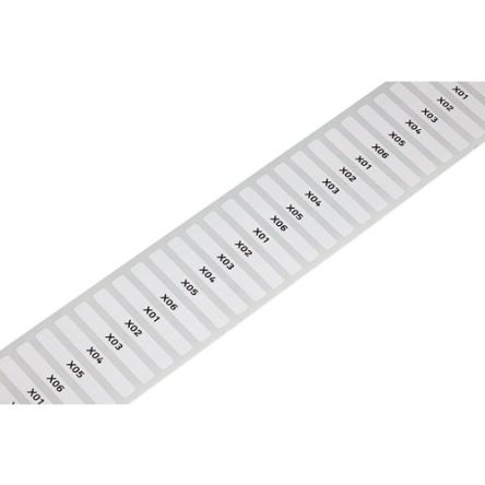 WAGO 210 White Black Print Label, 35mm Width, 5mm Height, 1500Per Pack Qty [210-810]; 278-3989