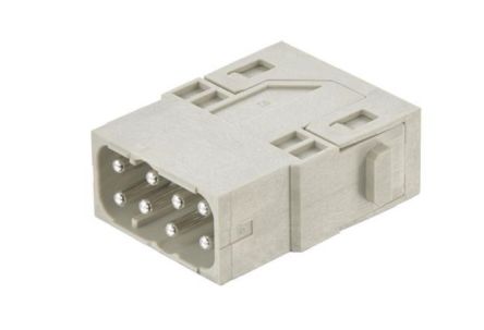 HARTING Heavy Duty Power Connector Module, 16A, Male, Han-Modular Series, 8 Contacts [09140085001]; 278-5077