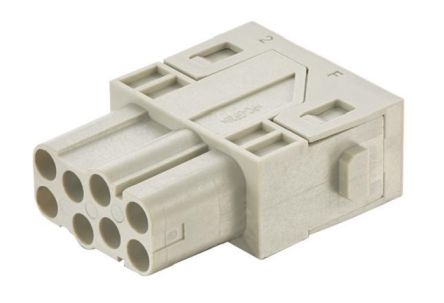 HARTING Heavy Duty Power Connector Module, 16A, Female, Han-Modular Series, 8 Contacts [09140085101]; 278-5081