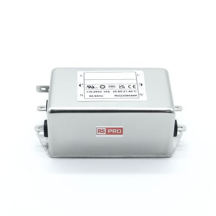 RS PRO 10A 250 V ac 50/60Hz, Chassis Mount Power Line Filter, Fast-On Single Phase [0]; 278-5151