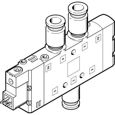 Festo Pneumatic Solenoid Valve -, 163818 [CPE24-M2H-5L-QS-10]; 278-5335