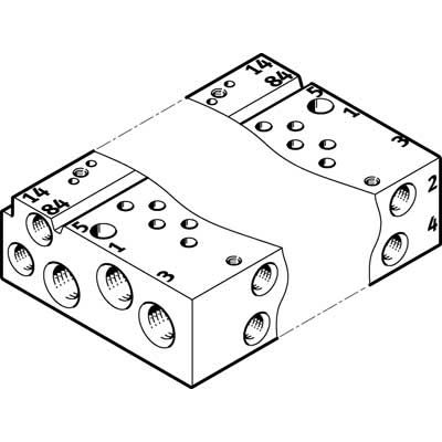Festo VABM Pneumatic Manifold Fitting M7mm M5 [VABM-L1-10AW-M7-10]; 278-5605