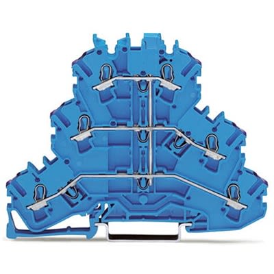 WAGO 2002-3209 TOPJOB S Series Blue, 2.5mm², 3-Level, Push In Termination, ATEX, CSA, IECEx [2002-3209]; 278-7544