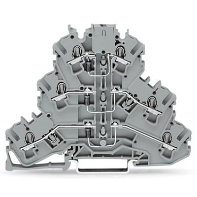 WAGO 2002-3212/1000-674 TOPJOB S Series Grey, 2.5mm², 3-Level, Push In Termination [2002-3212/1000-674]; 278-7552