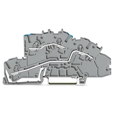 WAGO 2003-7649 TOPJOB S Series Grey, 2.5mm², 3-Level, Push In Termination [2003-7649]; 278-7716