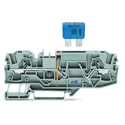WAGO 2006-1681/1000-413 TOPJOB S Series Grey, 6mm², 1-Level, Push In Termination, Fused, CSA [2006-1681/1000-413]; 278-7823