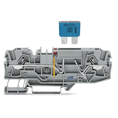 WAGO 2006-1681/1000-429 TOPJOB S Series Grey, 6mm², 1-Level, Push In Termination, Fused, CSA [2006-1681/1000-429]; 278-7828
