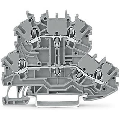 WAGO 2000-2203 TOPJOB S Series Grey, 1mm², 2-Level, Push-In Cage Clamp Termination, ATEX, EAC Ex, IECEx [2000-2203]; 278-7920