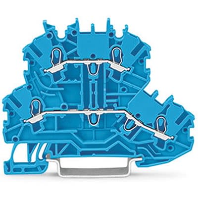 WAGO 2000-2204 TOPJOB S Series Blue, 1mm², 2-Level, Push-In Cage Clamp Termination, ATEX, EAC Ex, IECEx [2000-2204]; 278-7922