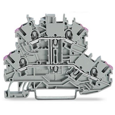 WAGO 2000-2208 TOPJOB S Series Grey, 1mm², 2-Level, Push-In Cage Clamp Termination, ATEX, EAC Ex, IECEx [2000-2208]; 278-7924