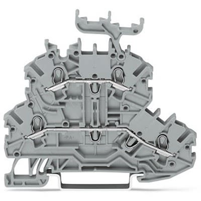 WAGO 2000-2233 TOPJOB S Series Grey, 1mm², 2-Level, Push-In Cage Clamp Termination, ATEX, EAC Ex, IECEx [2000-2233]; 278-7928