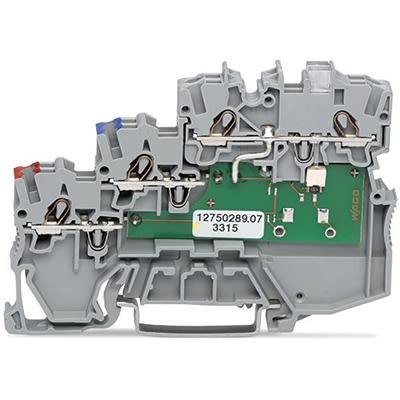WAGO 2000-5311/1101-951 TOPJOB S Series Grey, 1mm², 3-Level, Push-In Cage Clamp Termination [2000-5311/1101-951]; 278-7977
