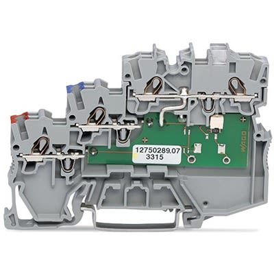 WAGO 2000-5311/1102-950 TOPJOB S Series Grey, 1mm², 3-Level, Push-In Cage Clamp Termination [2000-5311/1102-950]; 278-7978