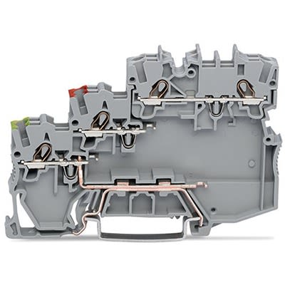 WAGO 2000-5317/101-000 TOPJOB S Series Grey, 1mm², 3-Level, Push-In Cage Clamp Termination [2000-5317/101-000]; 278-7981