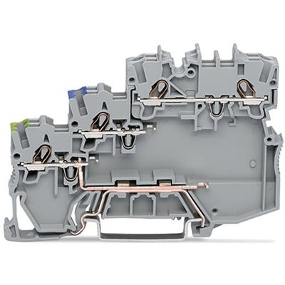 WAGO 2000-5317/102-000 TOPJOB S Series Grey, 1mm², 3-Level, Push-In Cage Clamp Termination [2000-5317/102-000]; 278-7982