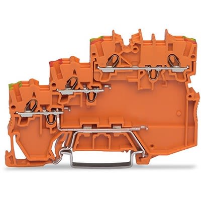 WAGO 2000-5377/101-000 TOPJOB S Series Orange, 1mm², 3-Level, Push-In Cage Clamp Termination [2000-5377/101-000]; 278-7993