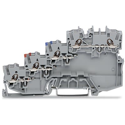 WAGO 2000-5410 TOPJOB S Series Grey, 1mm², 4-Level, Push-In Cage Clamp Termination [2000-5410]; 278-7999