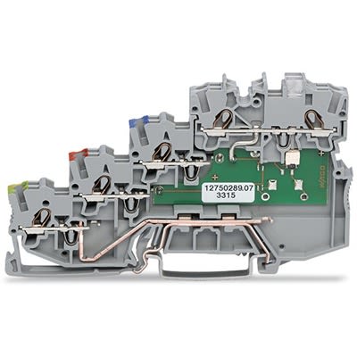 WAGO 2000-5417/1101-951 TOPJOB S Series Grey, 1mm², 4-Level, Push-In Cage Clamp Termination [2000-5417/1101-951]; 278-8007