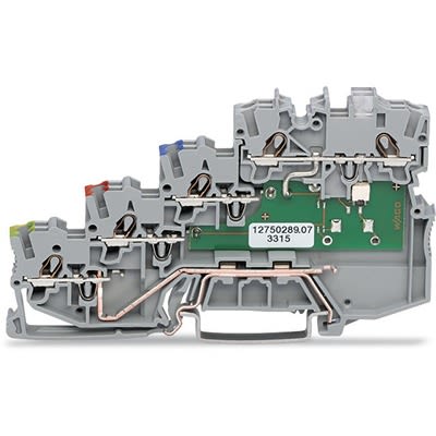 WAGO 2000-5417/1102-950 TOPJOB S Series Grey, 1mm², 4-Level, Push-In Cage Clamp Termination [2000-5417/1102-950]; 278-8010