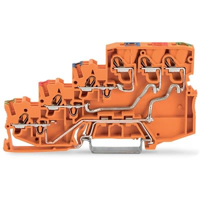 WAGO 2000-5457 TOPJOB S Series Orange, 1mm², 4-Level, Push-In Cage Clamp Termination [2000-5457]; 278-8012