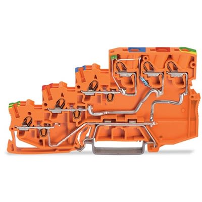 WAGO 2000-5457/1102-953 TOPJOB S Series Orange, 1mm², 4-Level, Push-In Cage Clamp Termination [2000-5457/1102-953]; 278-8014