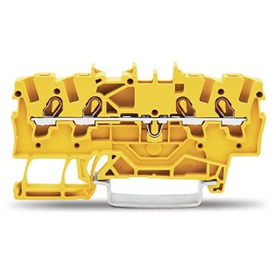 WAGO 2001-1406 TOPJOB S Series Yellow, 1.5mm², 1-Level, Push-In Cage Clamp Termination, ATEX, EAC Ex, IECEx [2001-1406]; 278-8063