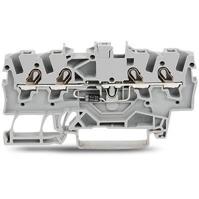 WAGO 2001-1411/1000-410 TOPJOB S Series Grey, 1.5mm², 1-Level, Push-In Cage Clamp Termination [2001-1411/1000-410]; 278-8066