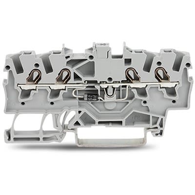 WAGO 2001-1411/1000-411 TOPJOB S Series Grey, 1.5mm², 1-Level, Push-In Cage Clamp Termination [2001-1411/1000-411]; 278-8068