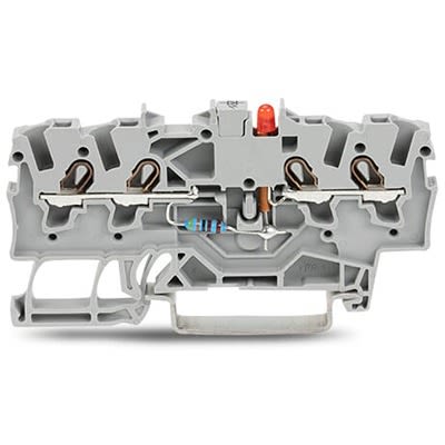 WAGO 2001-1421/1000-413 TOPJOB S Series Grey, 1.5mm², 1-Level, Push-In Cage Clamp Termination [2001-1421/1000-413]; 278-8070