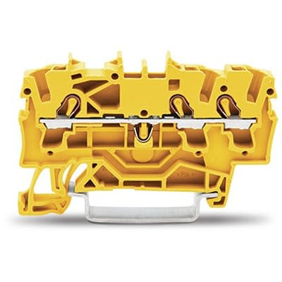 WAGO 2002-1306 TOPJOB S Series Yellow, 2.5mm², 1-Level, Push-In Cage Clamp Termination, ATEX, EAC Ex, IECEx [2002-1306]; 278-8115