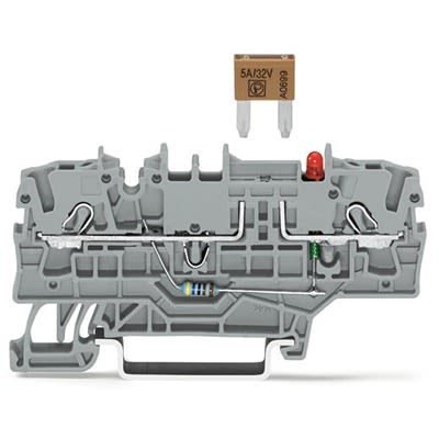 WAGO 2002-1981/1000-413 TOPJOB S Series Grey, 2.5mm², 1-Level, Push In Termination, Fused [2002-1981/1000-413]; 278-8225