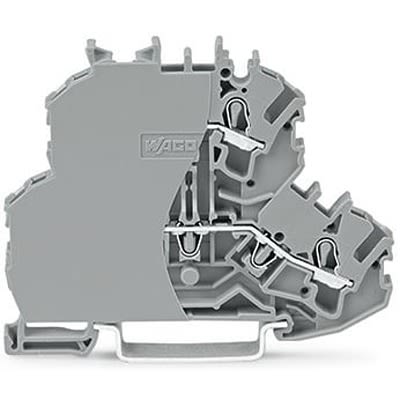 WAGO 2002-2201/099-000 TOPJOB S Series Grey, 2.5mm², 2-Level, Push In Termination, ATEX, CSA, IECEx [2002-2201/099-000]; 278-8236