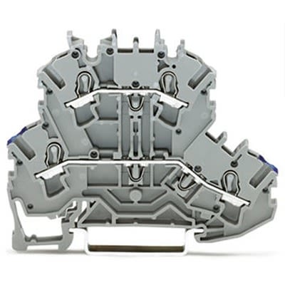 WAGO 2002-2202 TOPJOB S Series Grey, 2.5mm², 2-Level, Push In Termination, ATEX, CSA, IECEx [2002-2202]; 278-8240