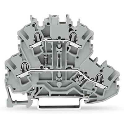 WAGO 2002-2211/1000-410 TOPJOB S Series Grey, 2.5mm², 2-Level, Push In Termination [2002-2211/1000-410]; 278-8248