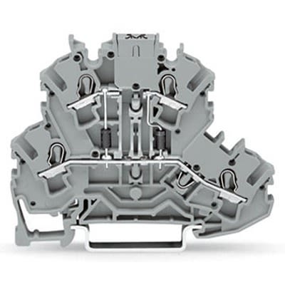 WAGO 2002-2213/1000-488 TOPJOB S Series Grey, 2.5mm², 2-Level, Push In Termination [2002-2213/1000-488]; 278-8254