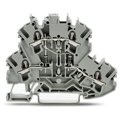 WAGO 2002-2214/1000-490 TOPJOB S Series Grey, 2.5mm², 2-Level, Push In Termination [2002-2214/1000-490]; 278-8255