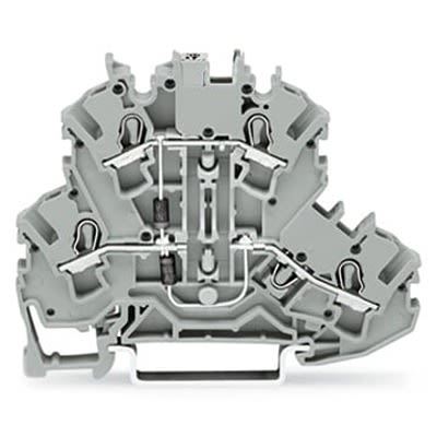 WAGO 2002-2214/1000-492 TOPJOB S Series Grey, 2.5mm², 2-Level, Push In Termination [2002-2214/1000-492]; 278-8260