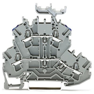 WAGO 2002-2233 TOPJOB S Series Grey, 2.5mm², 2-Level, Push In Termination, ATEX, CSA, IECEx [2002-2233]; 278-8267