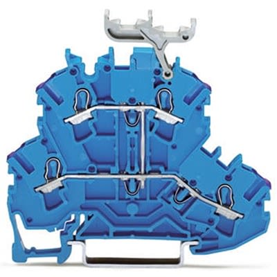 WAGO 2002-2239 TOPJOB S Series Blue, 2.5mm², 2-Level, Push In Termination, ATEX, CSA, IECEx [2002-2239]; 278-8275