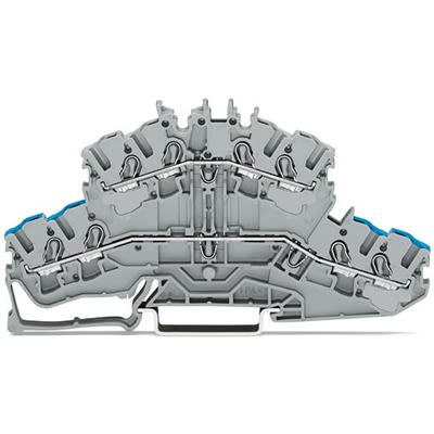 WAGO 2002-2402 TOPJOB S Series Grey, 2.5mm², 2-Level, Push In Termination, ATEX, CSA, IECEx [2002-2402]; 278-8283