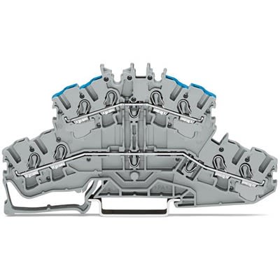 WAGO 2002-2403 TOPJOB S Series Grey, 2.5mm², 2-Level, Push In Termination, ATEX, CSA, IECEx [2002-2403]; 278-8286