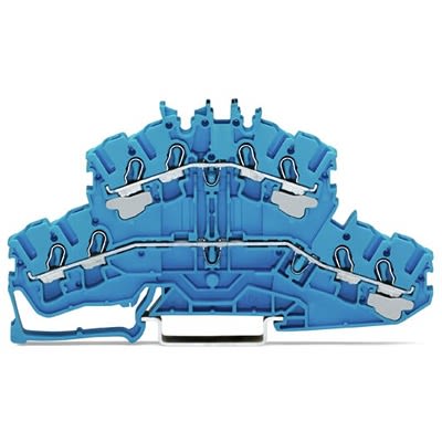 WAGO 2002-2404 TOPJOB S Series Blue, 2.5mm², 2-Level, Push In Termination, ATEX, CSA, IECEx [2002-2404]; 278-8287