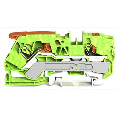 WAGO 2110-5207 TOPJOB S Series Green, Yellow, 10mm², 1-Level, Push In Termination, ATEX, IECE [2110-5207]; 278-8404