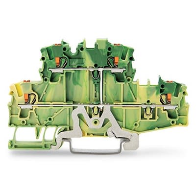 WAGO 2202-2707 TOPJOB S Series Green, Yellow, 2.5mm², 2-Level, Push In Termination, ATEX, CSA, IECEx [2202-2707]; 278-8454