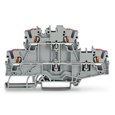 WAGO 2202-2708 TOPJOB S Series Grey, 2.5mm², 2-Level, Push In Termination, ATEX, CSA, IECEx [2202-2708]; 278-8456