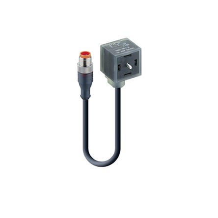 Lumberg Automation Straight Male 3 way M12 to Right Angle Female 4 way Valve Connector Cordset, 2m [11915]; 278-8527